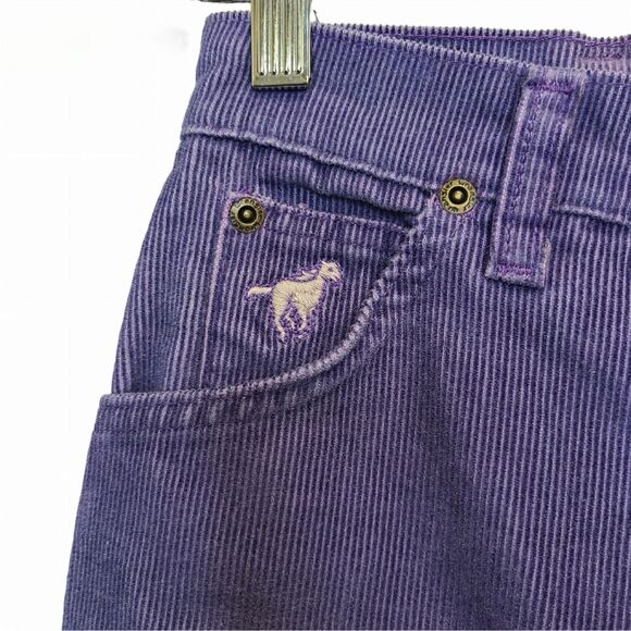 VTG 80s Wrangler Juniors 11 High Rise Straight Leg Corduroy Pants Purple - Picture 7 of 16